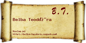 Belba Teodóra névjegykártya